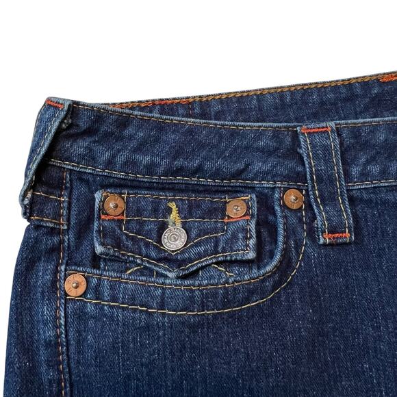 True Religion Joey Bootcut Jeans Women 32 Made in USA Flap Pocket Low Rise 32x33 - Picture 8 of 13